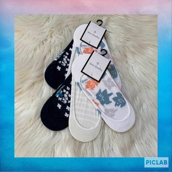 Vera Bradley Low-Cut Liners Socks - NWT x6 Pairs - Tropical Floral - Picture 1 of 7